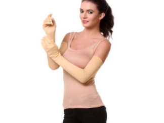 Full Sleeve Gloves For Protection From Sun Burn/Heat/Pollution (1 Pair) 100% Cotton & Best quality, Suitable for Unisex - Skin Color