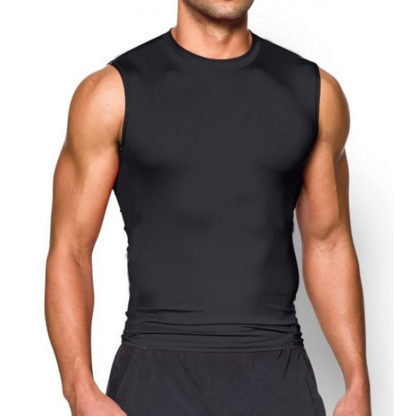 men sleeveless compression inner top black