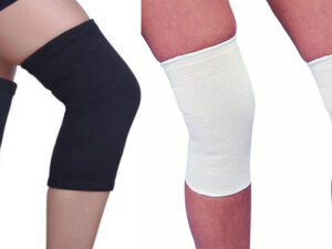 knee cap black and white pair