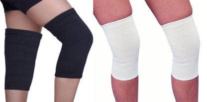 knee cap black and white pair