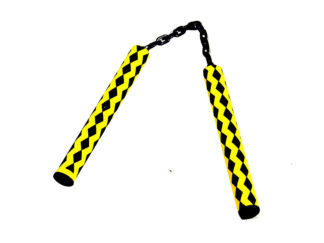 Foam Handle Nunchaku, Handle Size 10” with 8” Black Metal Chain,