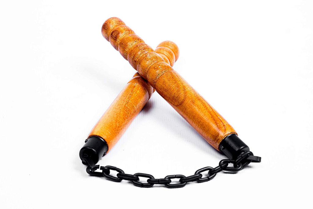 nunchaku wooden handle with metal chain