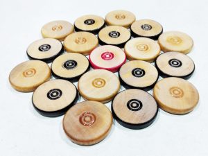 wood made carrom coin set