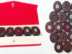 Bloomun Professional Tamarind Wood Carrom Coins Set of 24 Pcs
