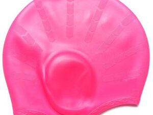 Swimming Cap For Long Hair - Pink Color Silicon Made Ear Protection