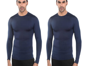 Bloomun Full Sleeve Skin Tight Body Inner - Navy Blue (Pack of 2)